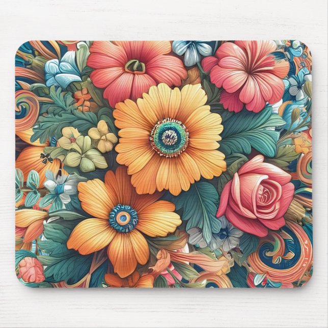 Gorgeous Bouquet of Flowers Mouse Mat (Front)