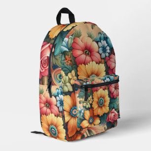 Gorgeous Bouquet of Flowers Printed Backpack