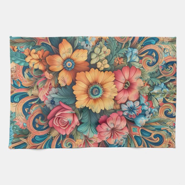 Gorgeous Bouquet of Flowers Tea Towel (Horizontal)