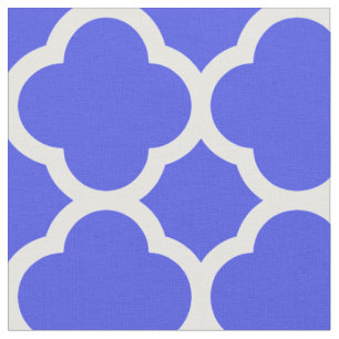 Gorgeous Brilliant Blue Quatrefoil Pattern Fabric