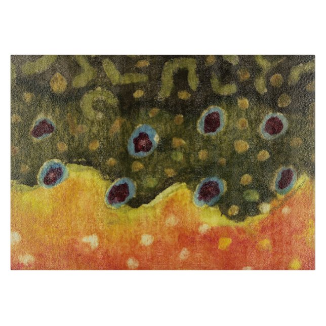 Gorgeous Brook Trout Fly Fishing Fisherman Angler Cutting Board (Front)