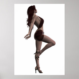 Gorgeous Brunette Pin Up Poster