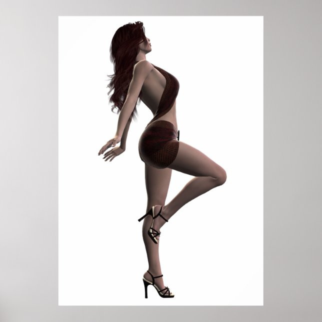 Gorgeous Brunette Pin Up Poster (Front)
