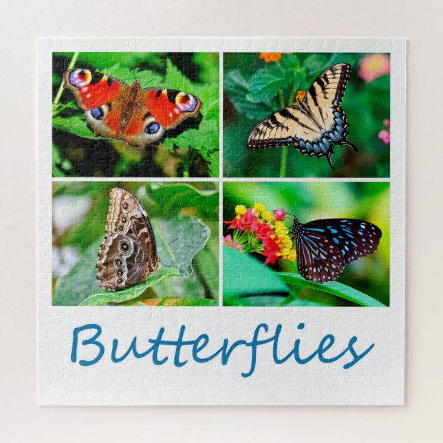 Gorgeous Butterflies Collage, 4 Photos Jigsaw Puzzle (Horizontal)