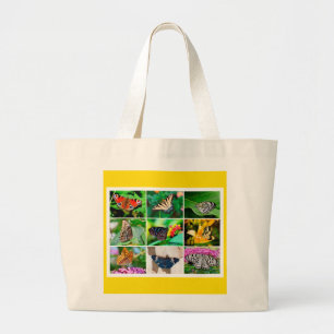 Gorgeous Butterflies Collage, 9 Photos Large Tote Bag