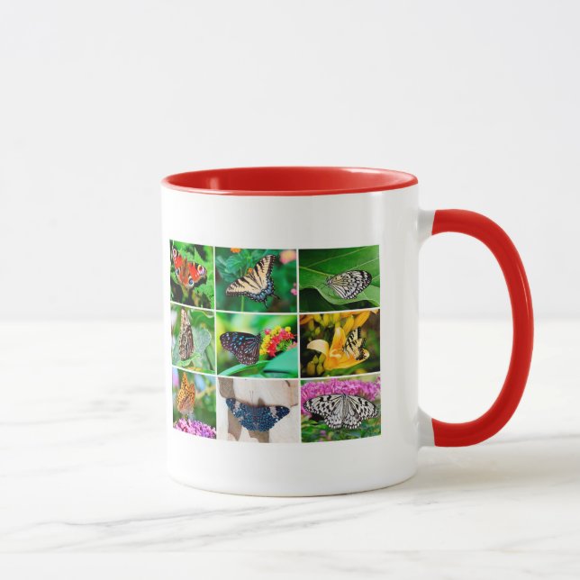 Gorgeous Butterflies Collage, 9 Photos Mug (Right)