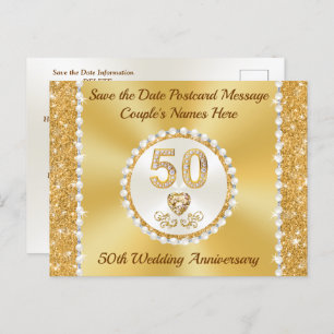 Gorgeous Cheap, 50th Anniversary Save the Date, Postcard