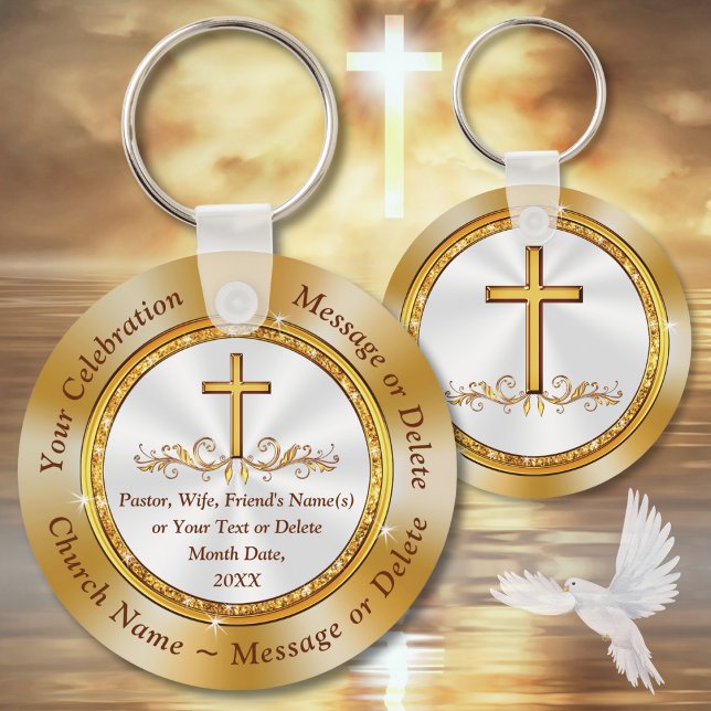 Gorgeous Cheap, Church Souvenirs for Anniversary,  Key Ring (Christian Party Favors. Personalized, Church Anniversary Party Favors. Inexpensive church gifts.)