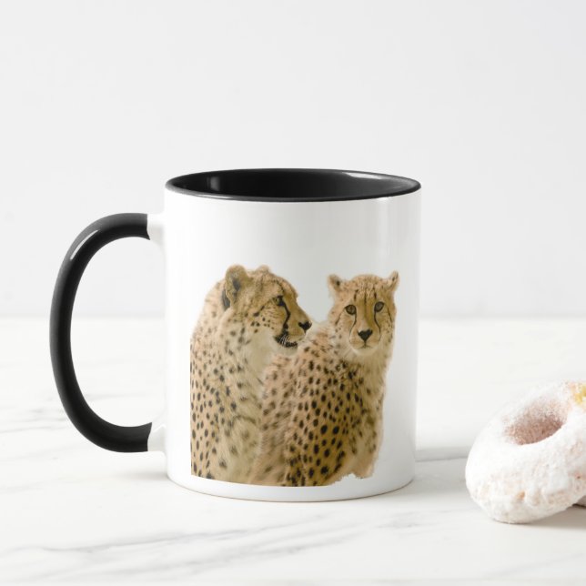 Gorgeous Cheetah Beautiful Cat Photo Mug (With Donut)