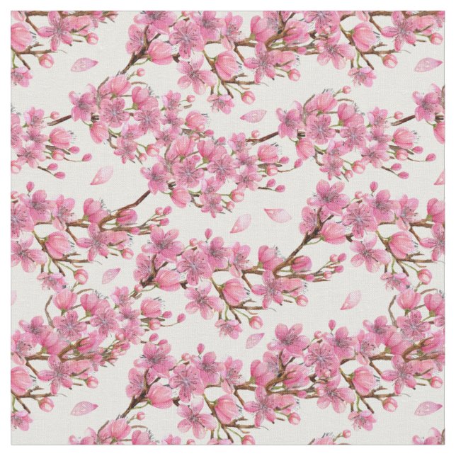 Gorgeous Cherry Blossom Pattern Fabric (Close Up)