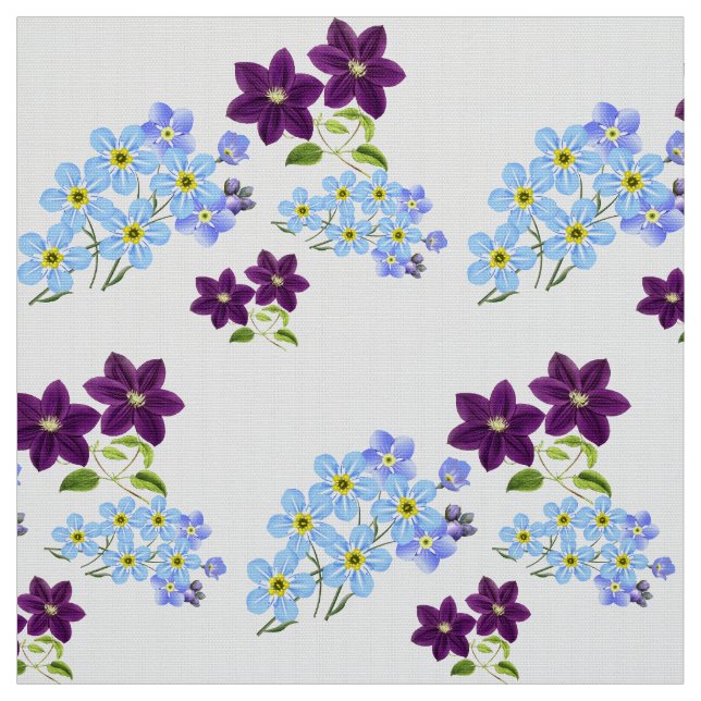 Gorgeous Chic Elegant Forget-Me-Not Floral Pattern Fabric (Swatch)