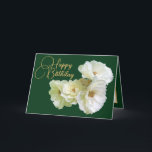 Gorgeous Chic White Rose Floral Bouquet Birthday Card<br><div class="desc">Beautiful bunch of white roses against a green colour background. The flower covers the front of this card which can be used as a thank you card,  a birthday card,  or any other card of your choice. Customise it with your text and/or pictures to make it one-of-a-kind!</div>