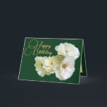 Gorgeous Chic White Rose Floral Bouquet Birthday Card<br><div class="desc">Beautiful bunch of white roses against a green colour background. The flower covers the front of this card which can be used as a thank you card,  a birthday card,  or any other card of your choice. Customise it with your text and/or pictures to make it one-of-a-kind!</div>