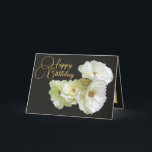 Gorgeous Chic White Rose Floral Bouquet Birthday Card<br><div class="desc">Beautiful bunch of white roses against a dark grey colour background. The flower covers the front of this card which can be used as a thank you card,  a birthday card,  or any other card of your choice. Customise it with your text and/or pictures to make it one-of-a-kind!</div>