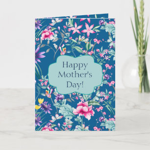 Gorgeous Chinoiserie Floral Pattern   Mother's Day Card