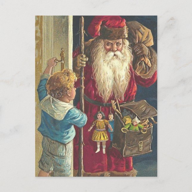 Gorgeous Christmas PostCard Victorian Santa (Front)