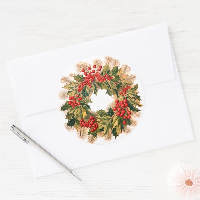 Gorgeous Christmas stickers wreath (Envelope)