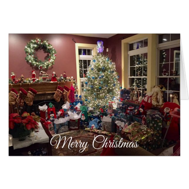 Gorgeous Christmas Tree and Decorations Card (Front Horizontal)