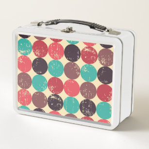 Gorgeous Circle Pattern Wallpaper Metal Lunch Box