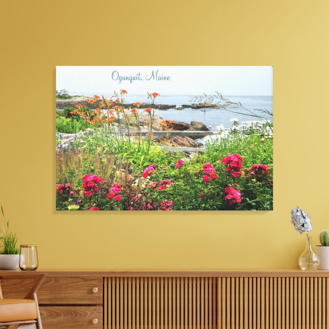 Gorgeous Coastline Garden Ocean Ogunquit, ME Canvas Print (Insitu(LivingRoom))