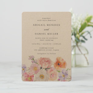 Gorgeous Colorful Floral Wedding Invitation
