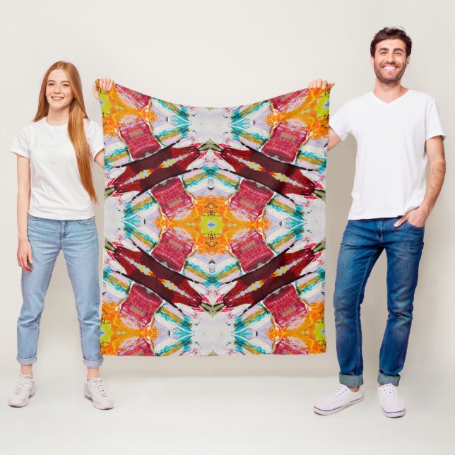 Gorgeous Colourful Abstract Painting Fleece Blanket (In Situ)