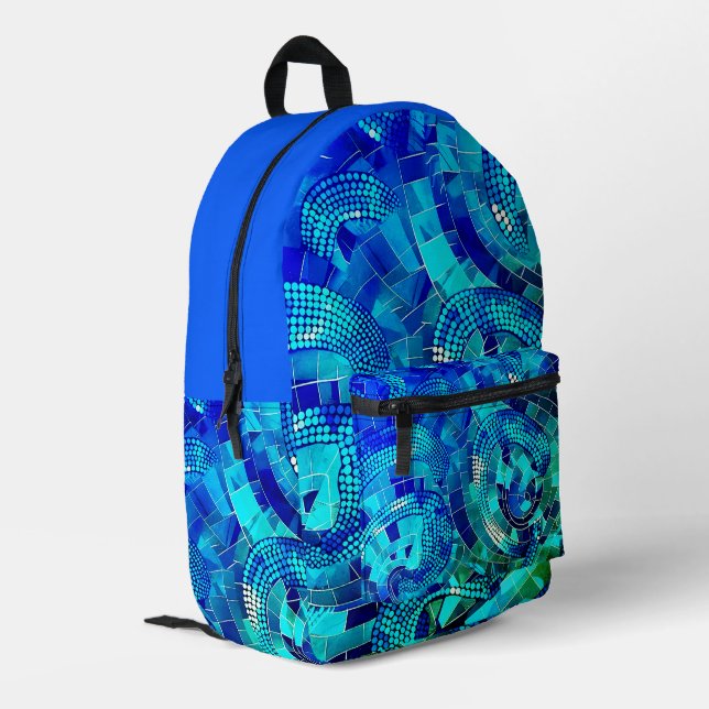 Gorgeous colourful backpack, one of a kind printed backpack (Back Corner Left)