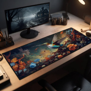 Gorgeous Colourful Hummingbird Desk Mat