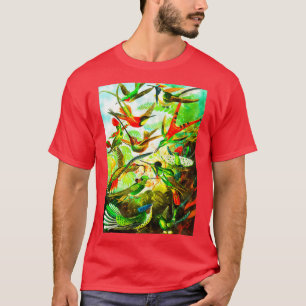 Gorgeous Colourful Vintage Hummingbird Species Col T-Shirt
