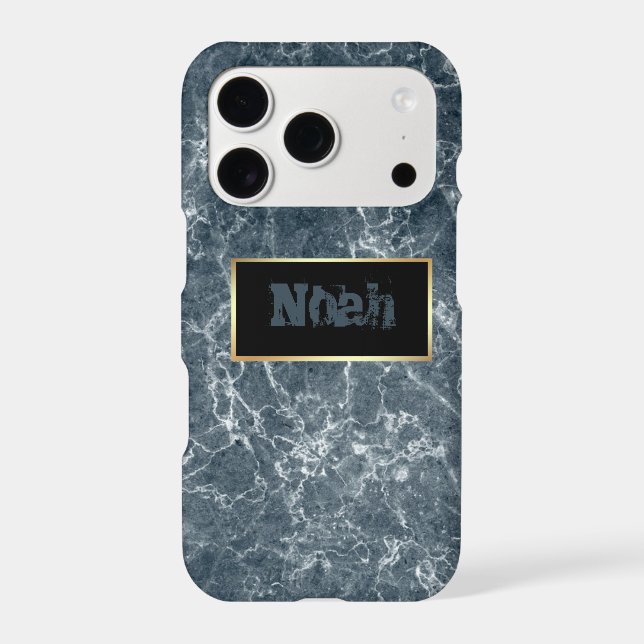 Gorgeous Cool Dark Blue Marble (Back)