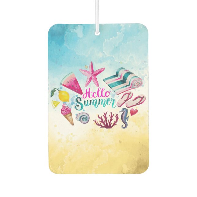 Gorgeous Cool Hello Summer  Car Air Freshener (Front)