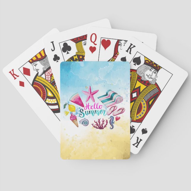 Gorgeous Cool Hello Summer  Playing Cards (Back)