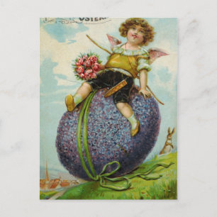 Gorgeous Cupid on Easter Egg Holiday Postcard