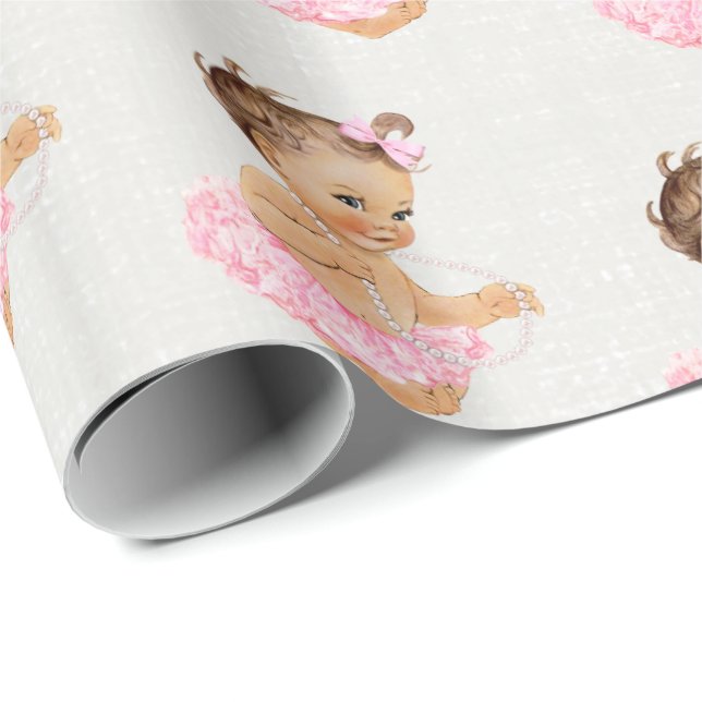 Gorgeous Custom Personalised Baby Shower Gift Wrapping Paper (Roll Corner)