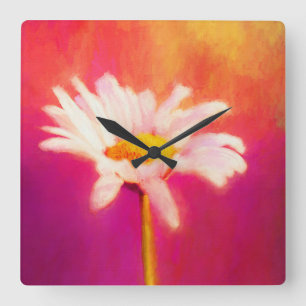 Gorgeous Daisy Art Square Wall Clock