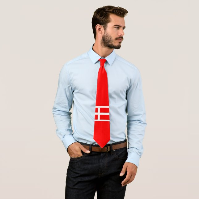 Gorgeous Danish Flag Tie! Tie (In Situ)