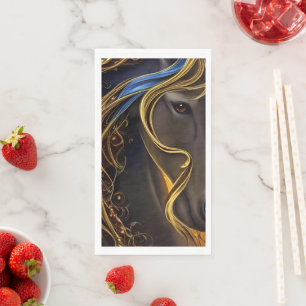 Gorgeous Dark Horse Triptych Napkin