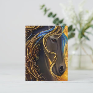 Gorgeous Dark Horse Triptych Postcard