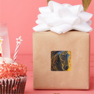 Gorgeous Dark Horse Triptych Square Sticker