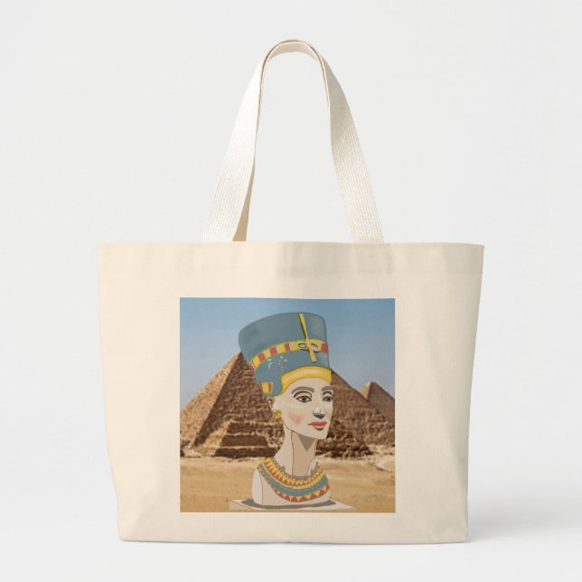 Gorgeous design of Nefertiti Large Tote Bag (Front)