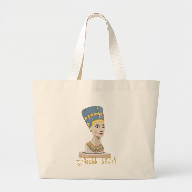 Gorgeous design of Nefertiti Large Tote Bag (Front)