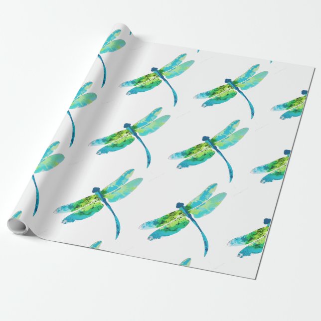 Gorgeous dragonfly gift wrap (Unrolled)