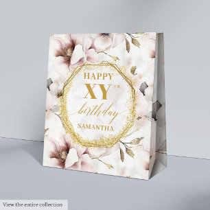 Gorgeous Dusty Pink Watercolor Birthday Gift Bag