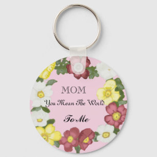 Gorgeous Editable Wild Rose Key Ring