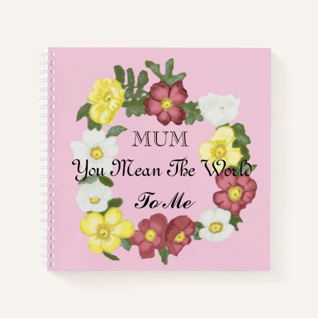 Gorgeous Editable Wild Rose Notebook (Front)