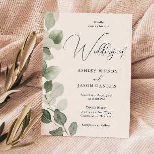 Gorgeous Elegant Greenery Wedding  Invitation