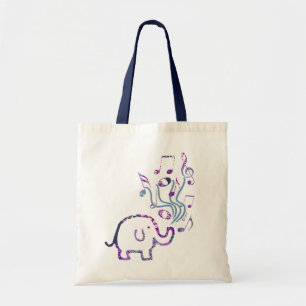 gorgeous elephant musical notes tote bag