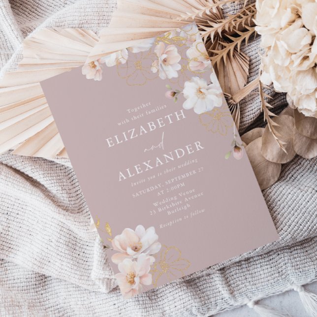 Gorgeous Enchanted Wildflowers Blush Wedding Invitation (Creator Uploaded)