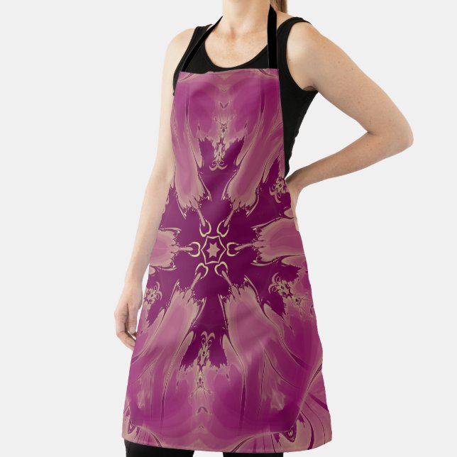 Gorgeous Exotic Flower Purple Shades Apron (Insitu)