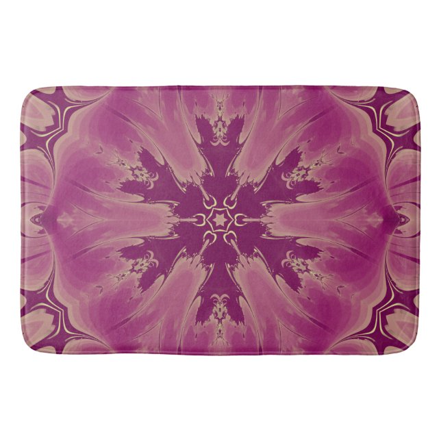 Gorgeous Exotic Flower Purple Shades Bath Mat (Front)